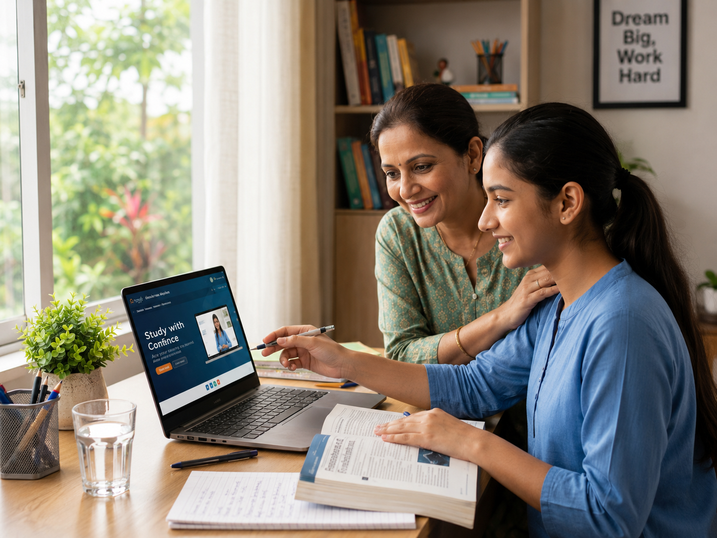 Parent and student attending a stream clarity webinar